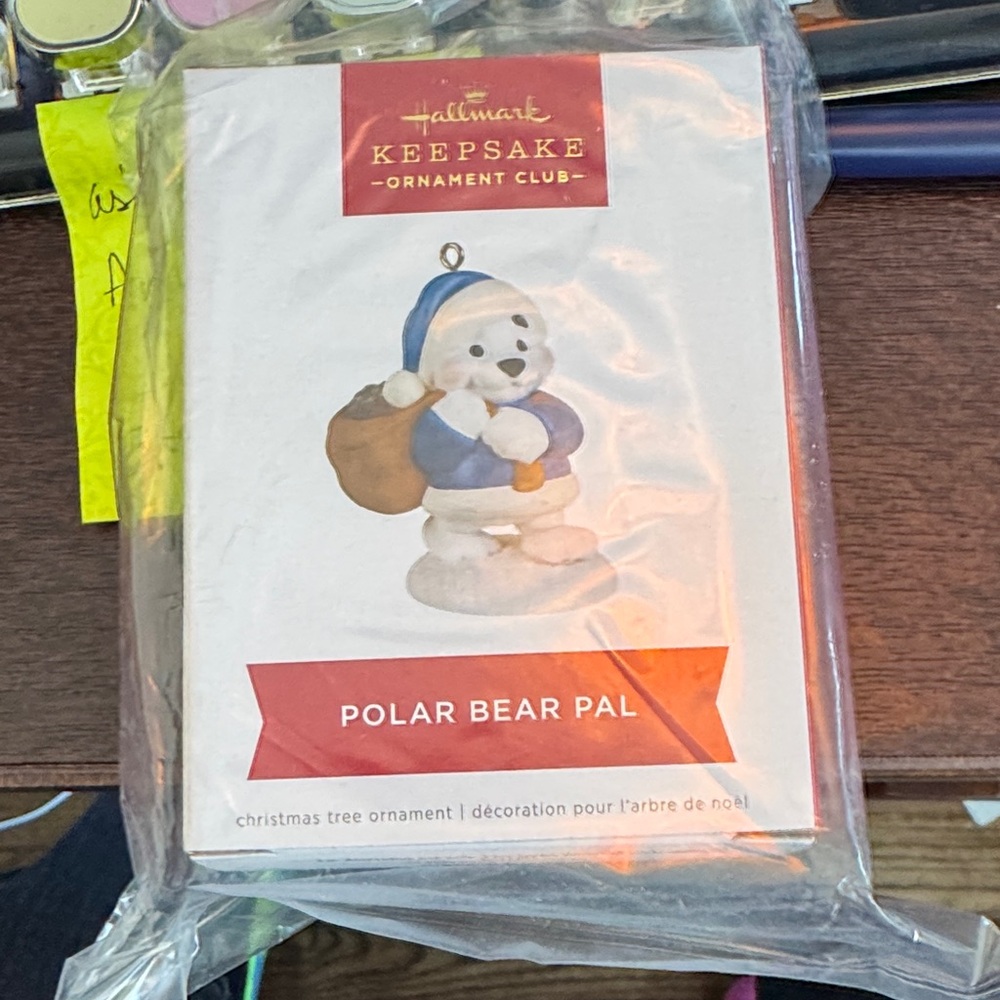 Hallmark Keepsake Club Polar Bear Ornament in Blue and White